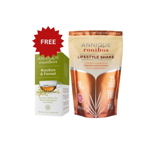Rooibos Lifestyle Shake 500g - Strawberry (33 servings) Plus FREE Fennel Tea
