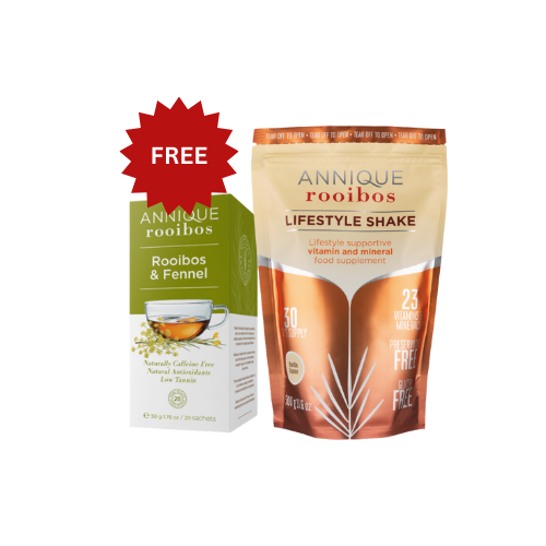 Rooibos Lifestyle Shake 500g - Vanilla (33 servings) Plus FREE Fennel Tea