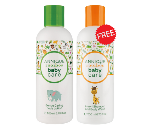 Baby Gentle Caring Body Lotion 200ml plus FREE Baby 2-in-1 Shampoo and Body Wash 200ml